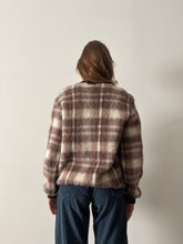 60s Fuzzy French Wool Plaid Sweater