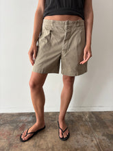 50s/60s French Tan Canvas Shorts 33w