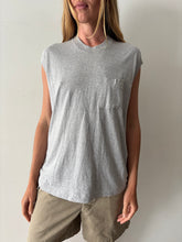 Gray Sleeveless Pocket Tee