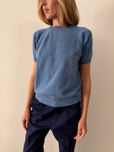 Heather Blue Short Sleeve Sweatshirt