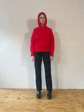 60s Handknit Husky Dog Hoodie Sweater