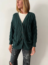 Gap Green Cable Knit Cotton Cardigan