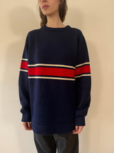 60s Colorblock Wool Striped Ski Sweater
