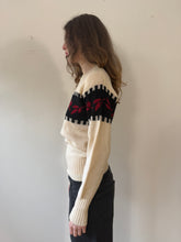 40s Leaf Motif Wool Sweater