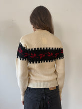40s Leaf Motif Wool Sweater