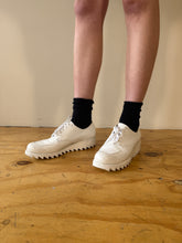 60s White Leather Ripple-Sole Shoes