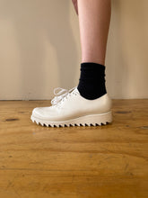 60s White Leather Ripple-Sole Shoes