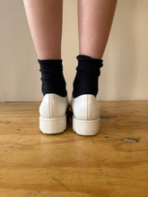 60s White Leather Ripple-Sole Shoes