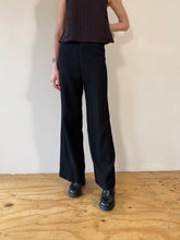 70s Black Light Wool Dress Slacks 28w