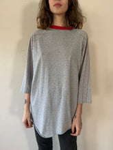 Red & Gray Striped Baseball tee