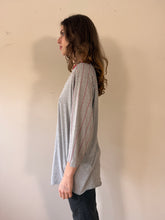 Red & Gray Striped Baseball tee