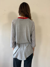 Red & Gray Striped Baseball tee