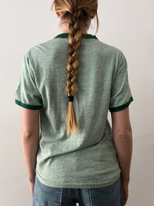 70s Heather Green Ringer tee