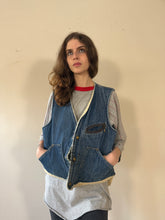 60s Carters Denim Shearling Work Vest