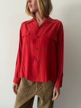 40s Coral Rayon Gab Shirt