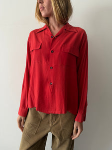 40s Coral Rayon Gab Shirt – mothfood shop