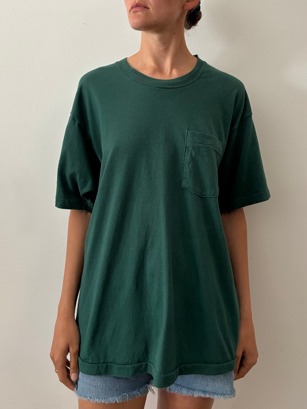 80s Green Pocket tee