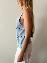 Blue Diamond Pattern Cotton Tank