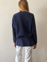 Plain Navy Long Sleeve Tee