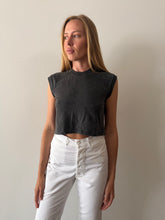 Faded Black Sleeveless Cropped tee