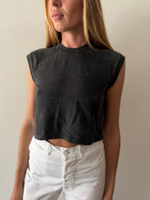 Faded Black Sleeveless Cropped tee