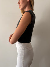 Faded Black Sleeveless Cropped tee
