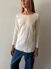 White Long-Sleeve Ribbed Tee