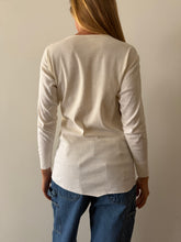 White Long-Sleeve Ribbed Tee
