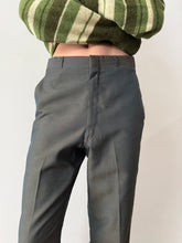 60s Shiney Green Dress Pants 30w