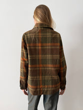 60s/70s Brown Plaid Wool Work Shirt