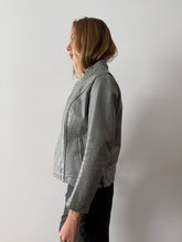 Grey Leather Cafe Racer