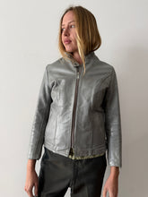 Grey Leather Cafe Racer