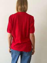 Red Mesh V-Neck Tee