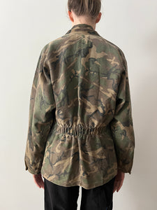 60s/70s Camo Open-Sleeve Zip-Up Hunting Jacket