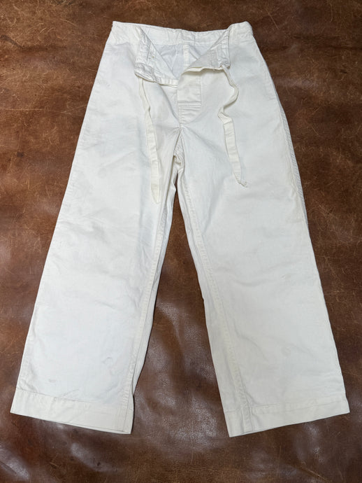40s Boys White Twill Sailor Pants