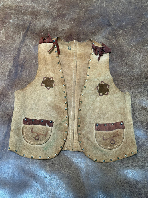 50s Western Suede Cowboy Vest