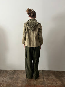 60s Japanese Cropped Canvas Rain Jacket Parka