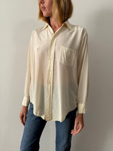 40s Cream Nylon Acetate Button Down Shirt