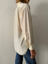 40s Cream Nylon Acetate Button Down Shirt