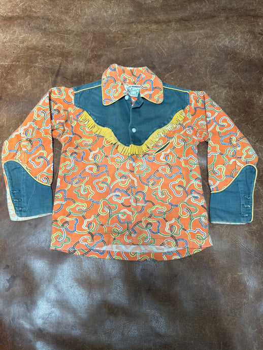 40s Wild Cotton Flannel Boys Western Shirt