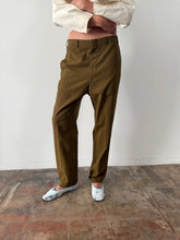 60s Olive Pinstriped Trousers 31w