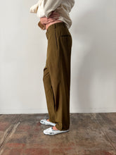 60s Olive Pinstriped Trousers 31w