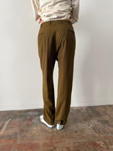 60s Olive Pinstriped Trousers 31w