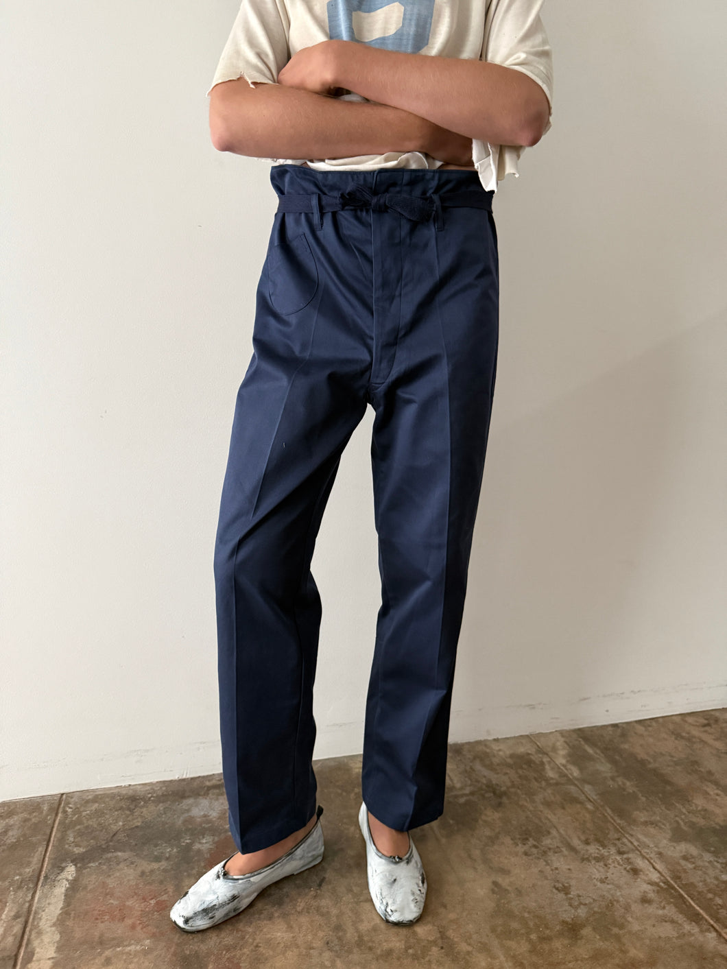  navy working dress trousers 60〜70s 60s/70s Japanese Railway Work Trousers – mothfood shop