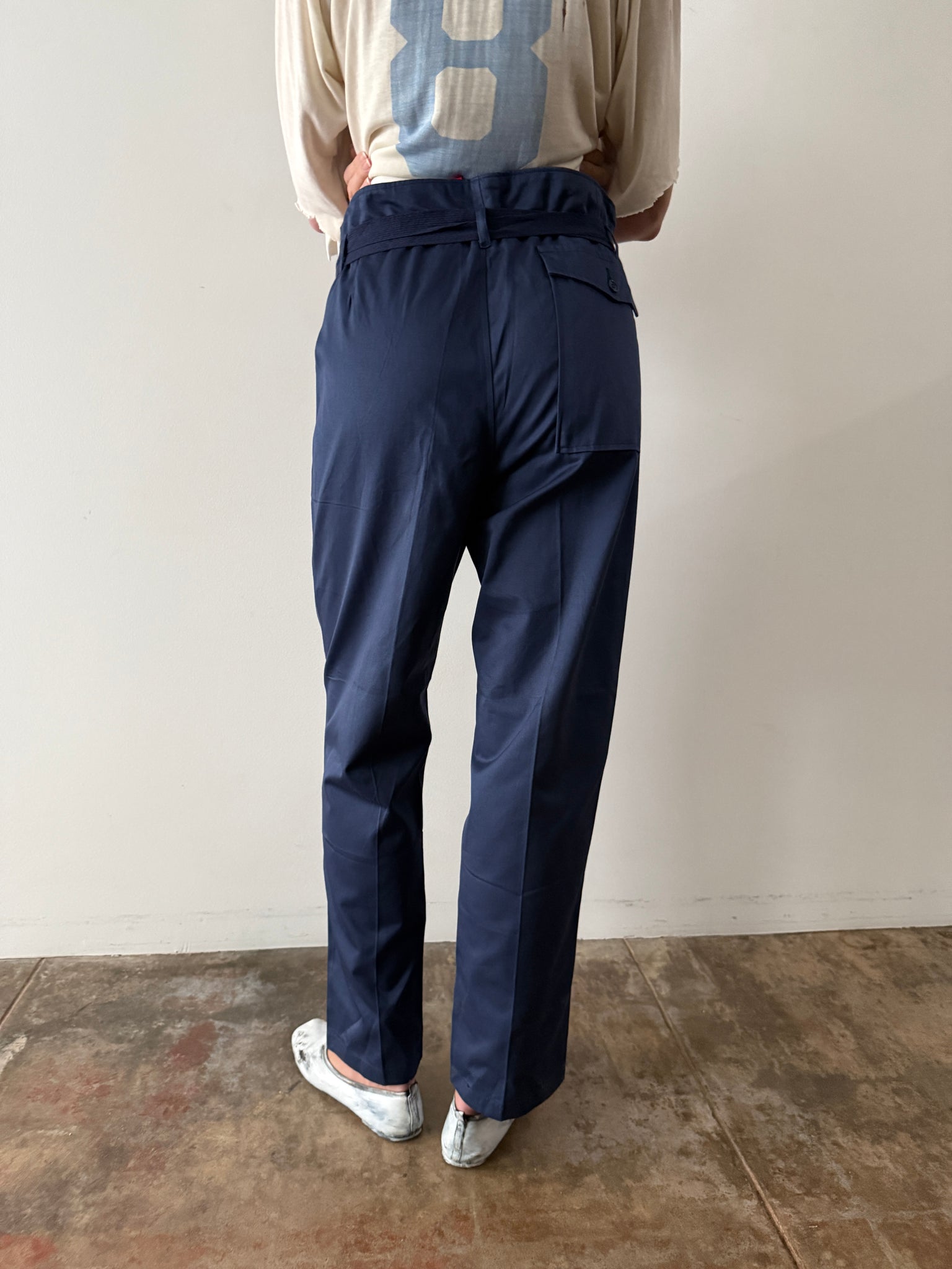  navy working dress trousers 60〜70s 60s/70s Japanese Railway Work Trousers – mothfood shop