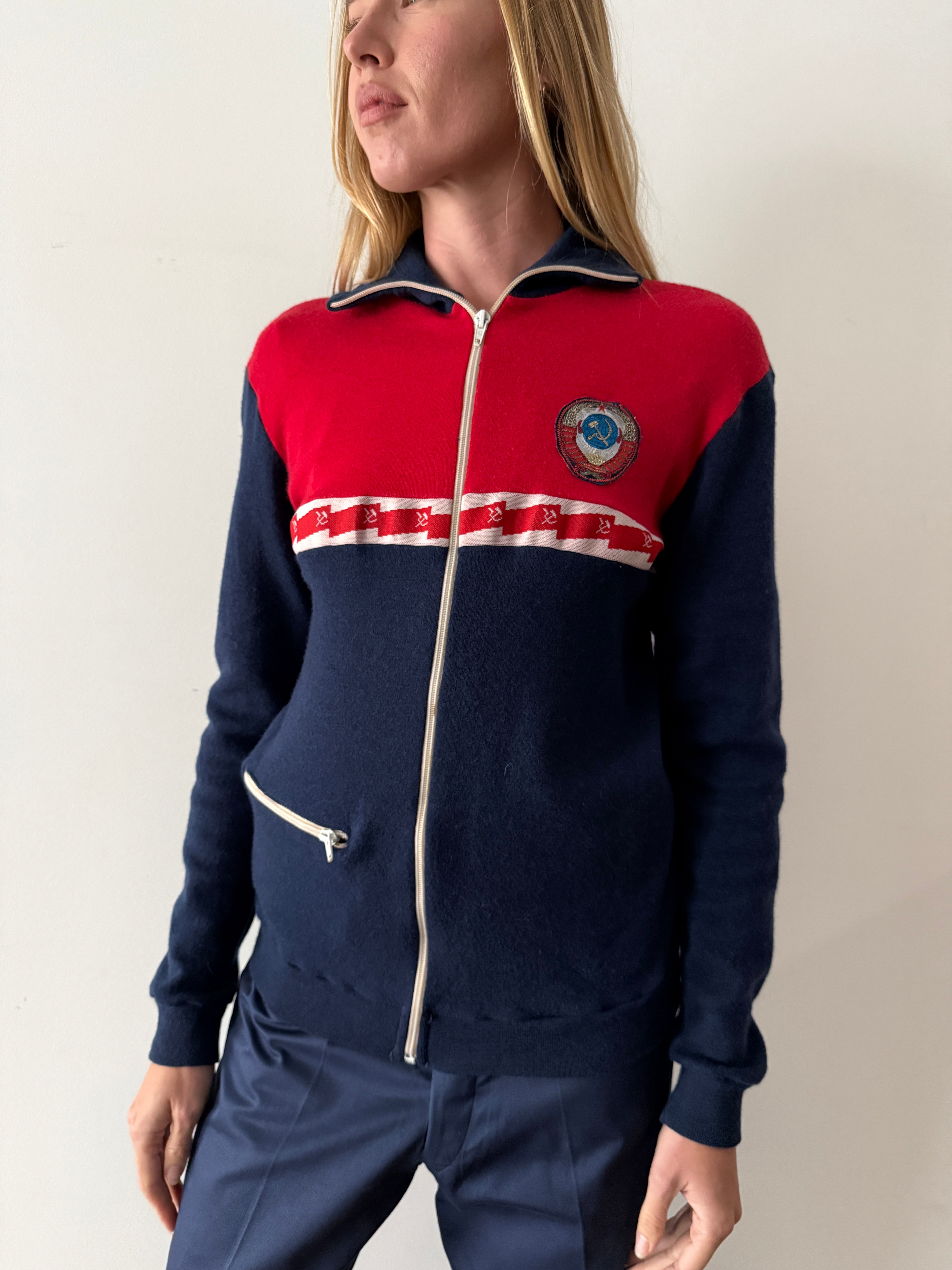 60s/70s Soviet Zip-Up Athletic Track Jacket – mothfood shop
