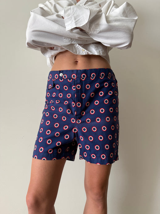 60s/70s Polka Dot Mens Swim Shorts