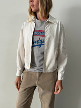 30s/40s White Cotton Boxy Zip Up Jacket