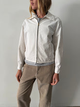 30s/40s White Cotton Boxy Zip Up Jacket