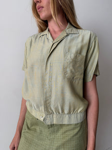 50s Sage Rayon Shirt Jac